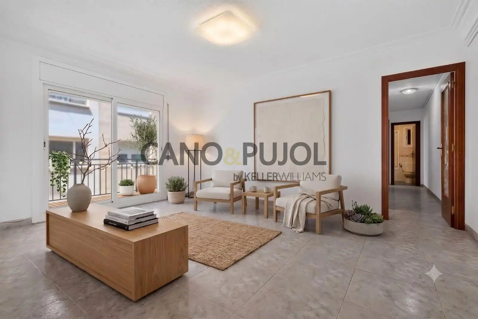 Sala de estar de Piso en venta en Palau-solità i Plegamans con Calefacción y Terraza