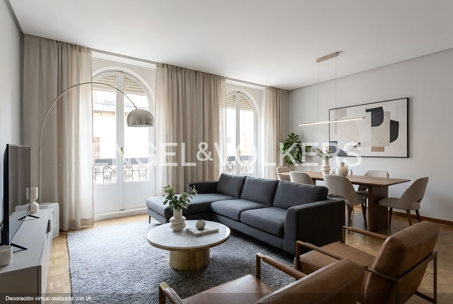 Living room of Flat for sale in  Madrid Capital  with Heating and Balcony