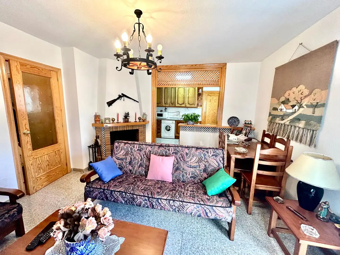 Sala de estar de Casa adosada en venta en Paterna del Río con Calefacción, Terraza y Trastero