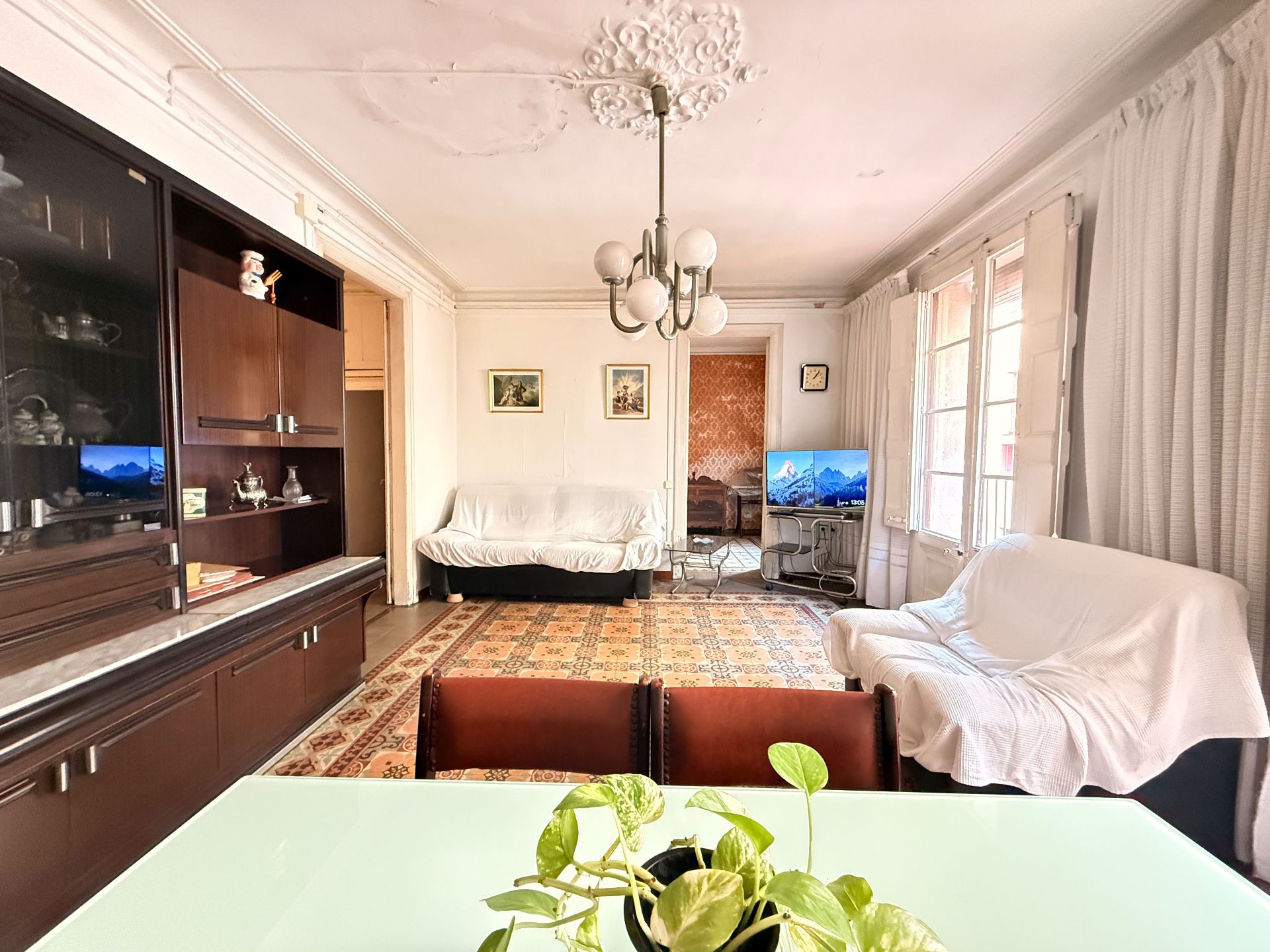 Sala de estar de Piso en venta en  Barcelona Capital con Aire acondicionado, Terraza y Alarma