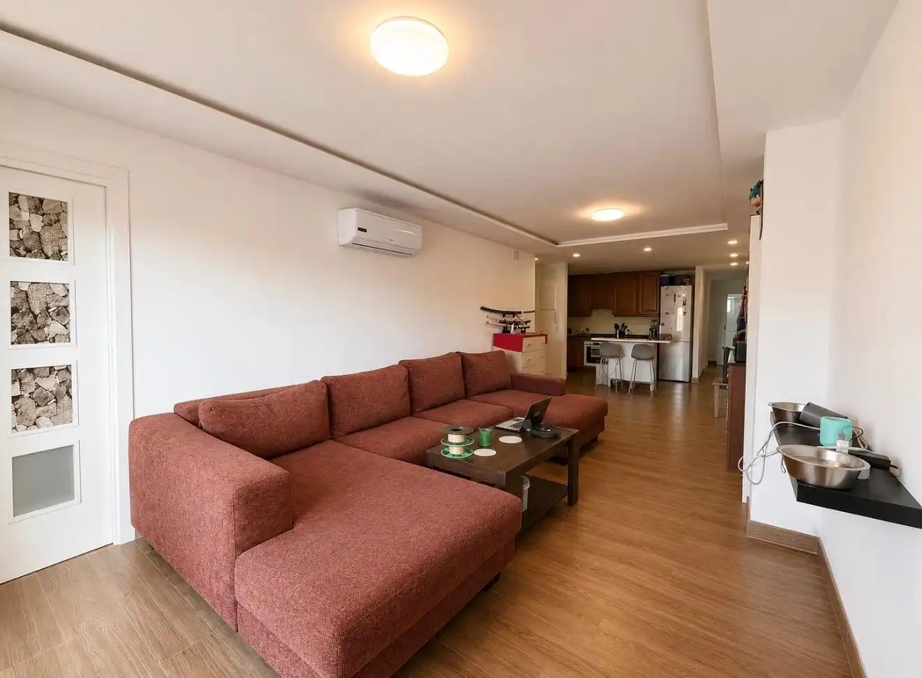 Wohnzimmer von Wohnung zum Verkauf in  Palma de Mallorca mit Parkett und Balkon