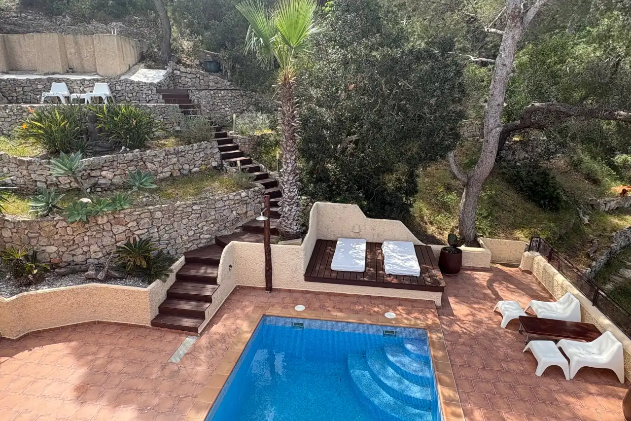 Terrassa de Casa o xalet de lloguer en Santa Eulària des Riu amb Aire condicionat, Jardí privat i Terrassa