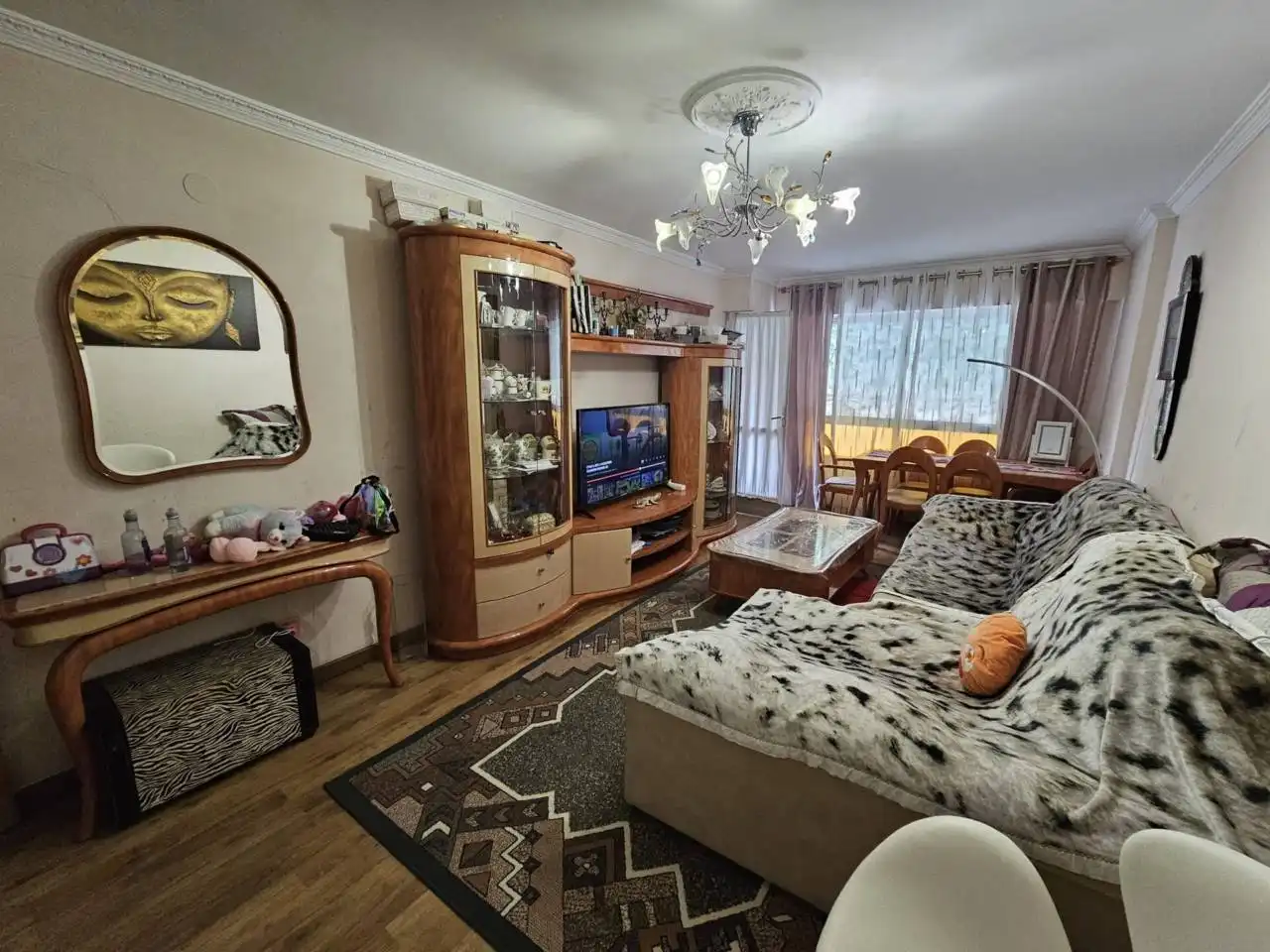 Living room of Flat for sale in Alicante / Alacant  with Parquet flooring, Furnished and Balcony