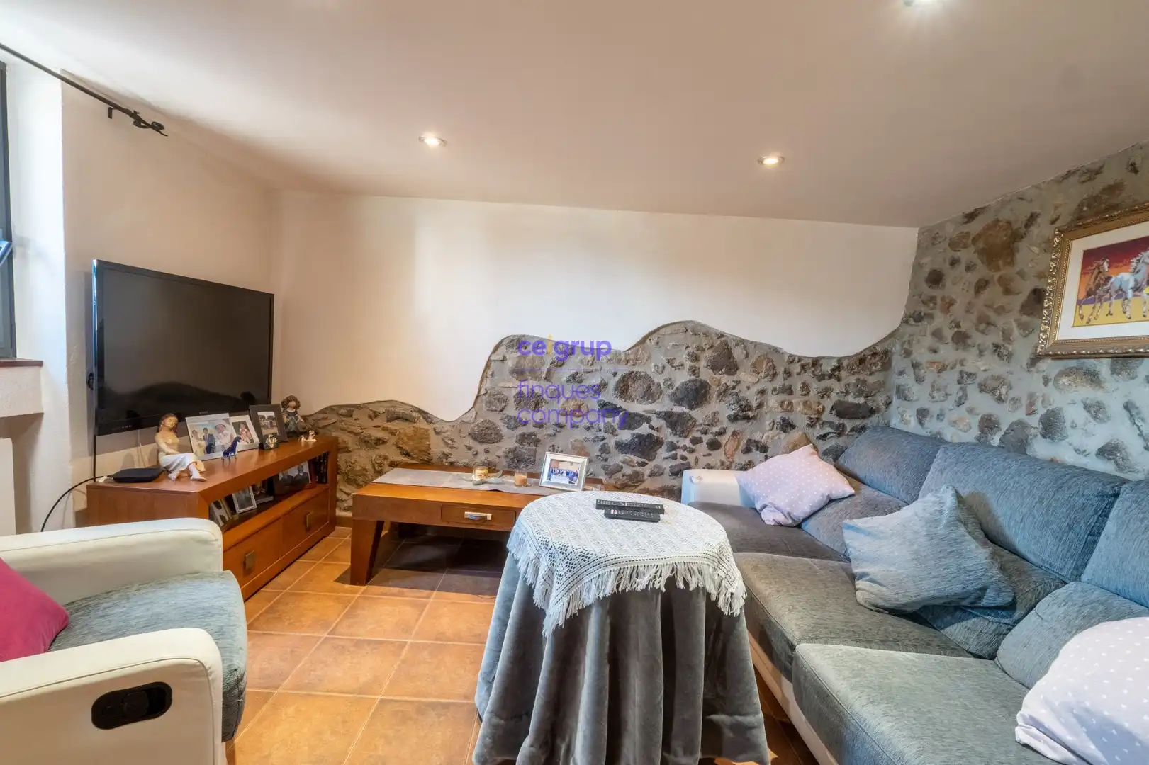 Sala d'estar de Finca rústica en venda en Sant Gregori amb Calefacció, Terrassa i Traster