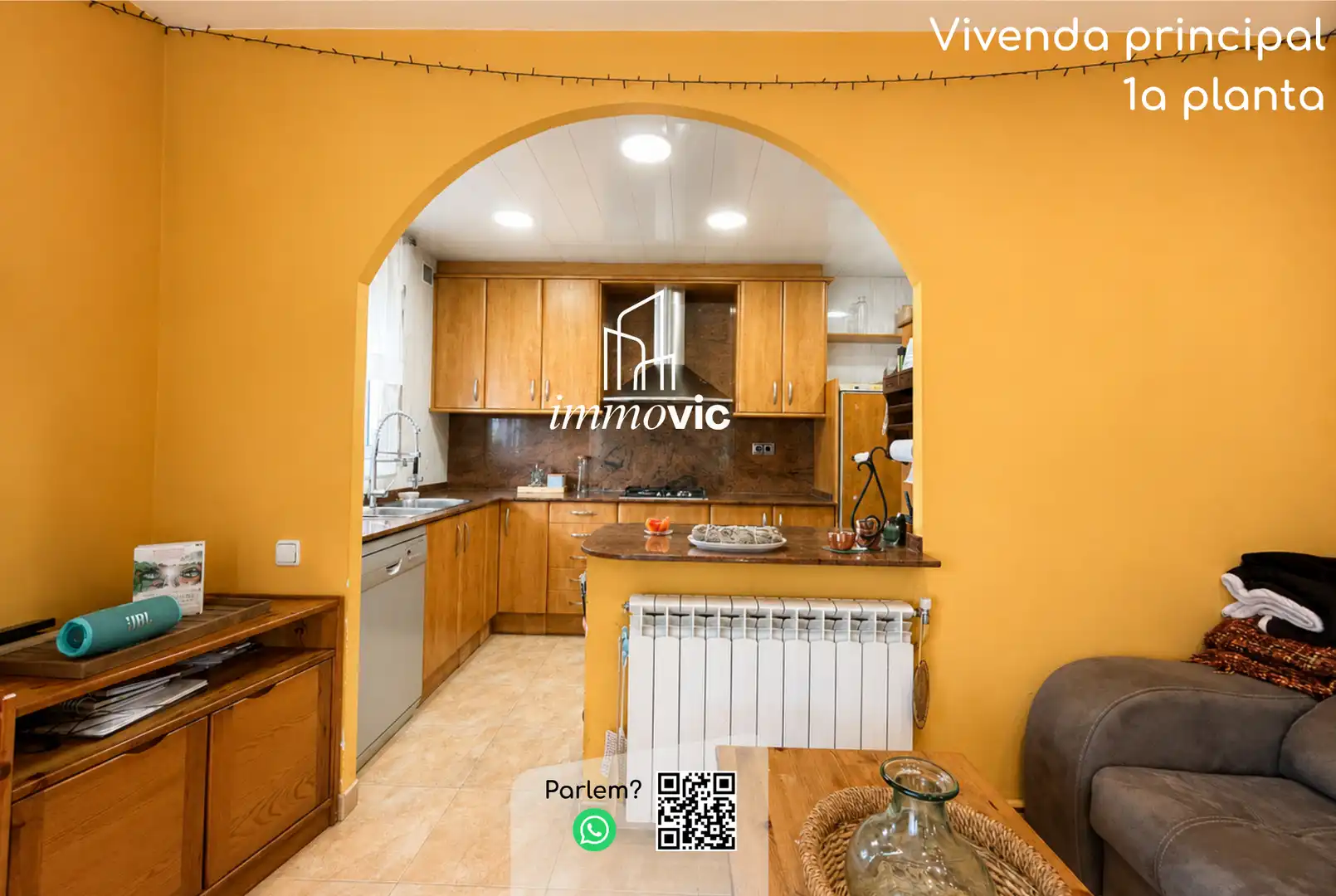 Cocina de Casa o chalet en venta en Centelles con Calefacción, Jardín privado y Parquet