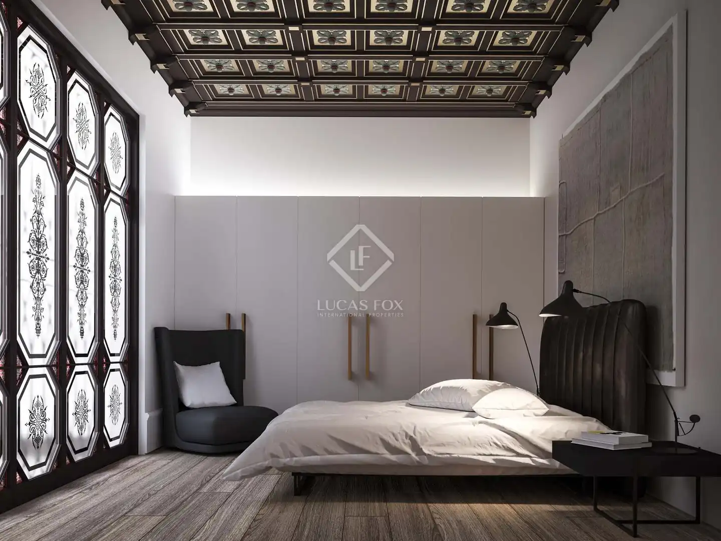 Schlafzimmer von Wohnung zum Verkauf in Barcelona mit Klimaanlage, Heizung und Möbliert