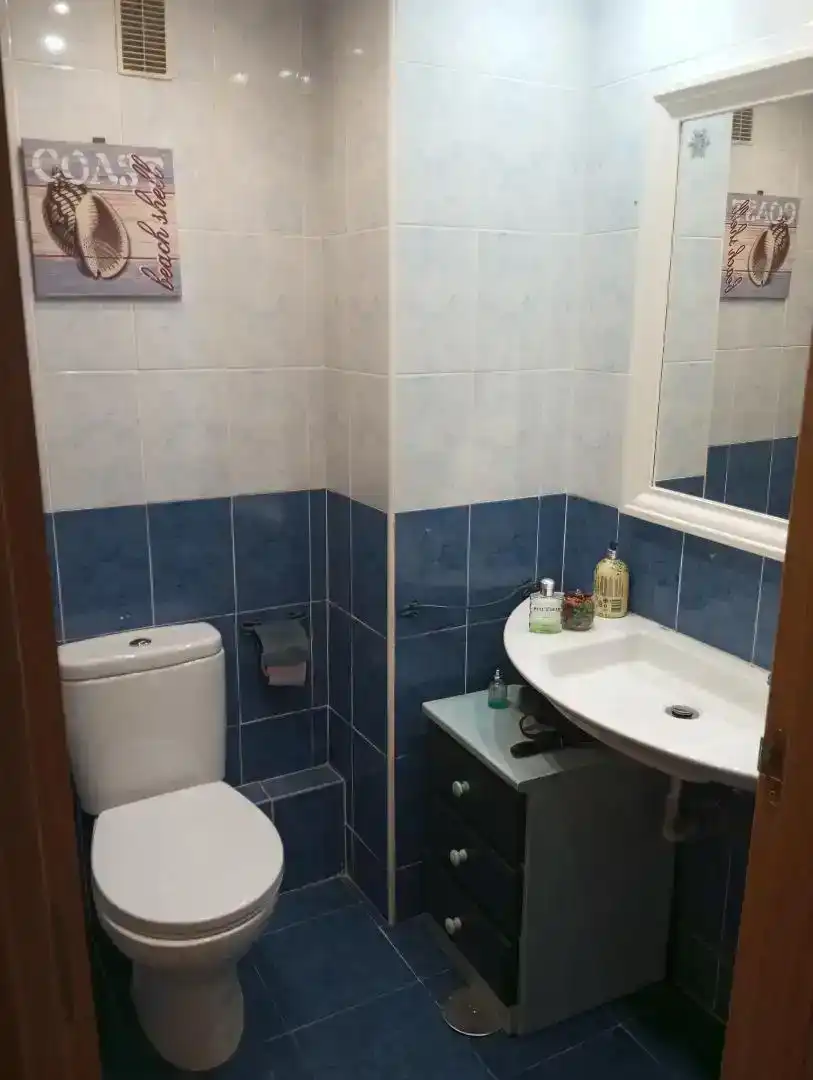 Badezimmer von Wohnung zur Miete in Madrid mit Privatgarten, Parkett und Abstellraum