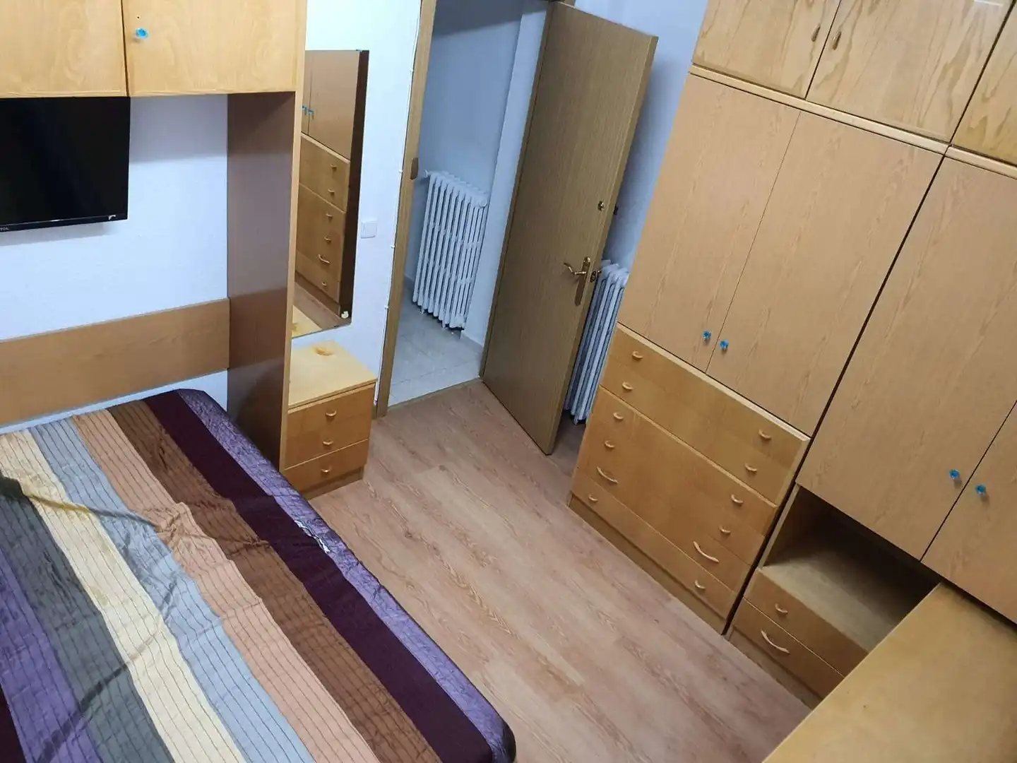 Schlafzimmer von Wohnung zur untervermieten in Madrid mit Klimaanlage, Terrasse und Möbliert