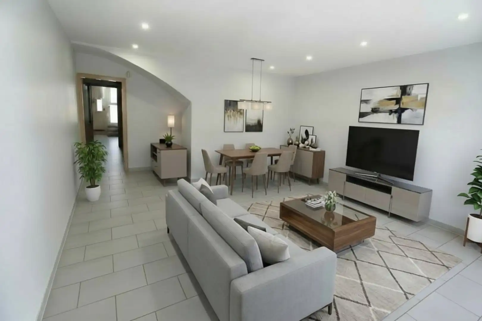 Sala de estar de Casa adosada en venta en Barcelona con Aire acondicionado y Terraza