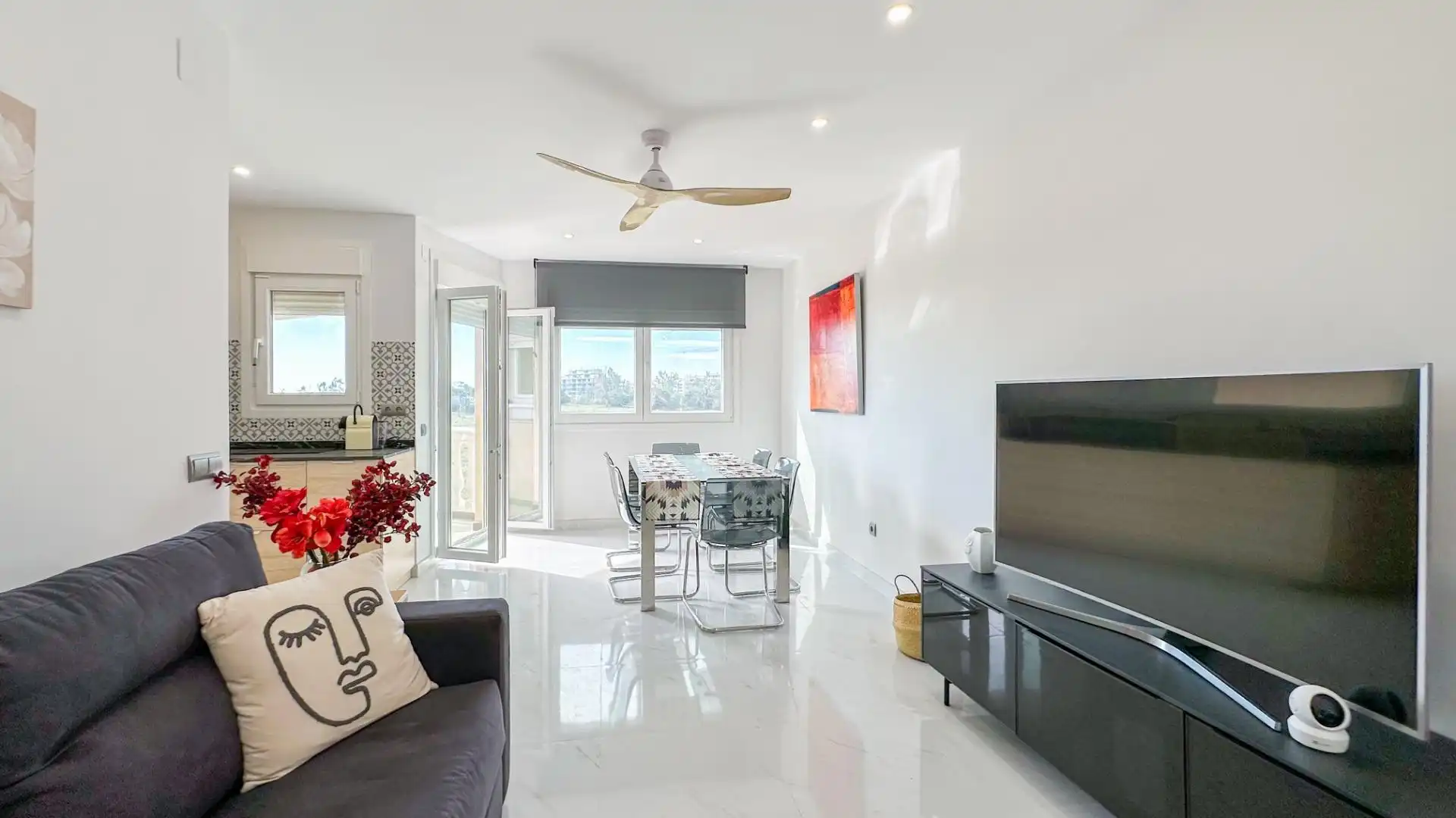 Sala de estar de Piso de alquiler en Málaga con Aire acondicionado, Jardín privado y Terraza