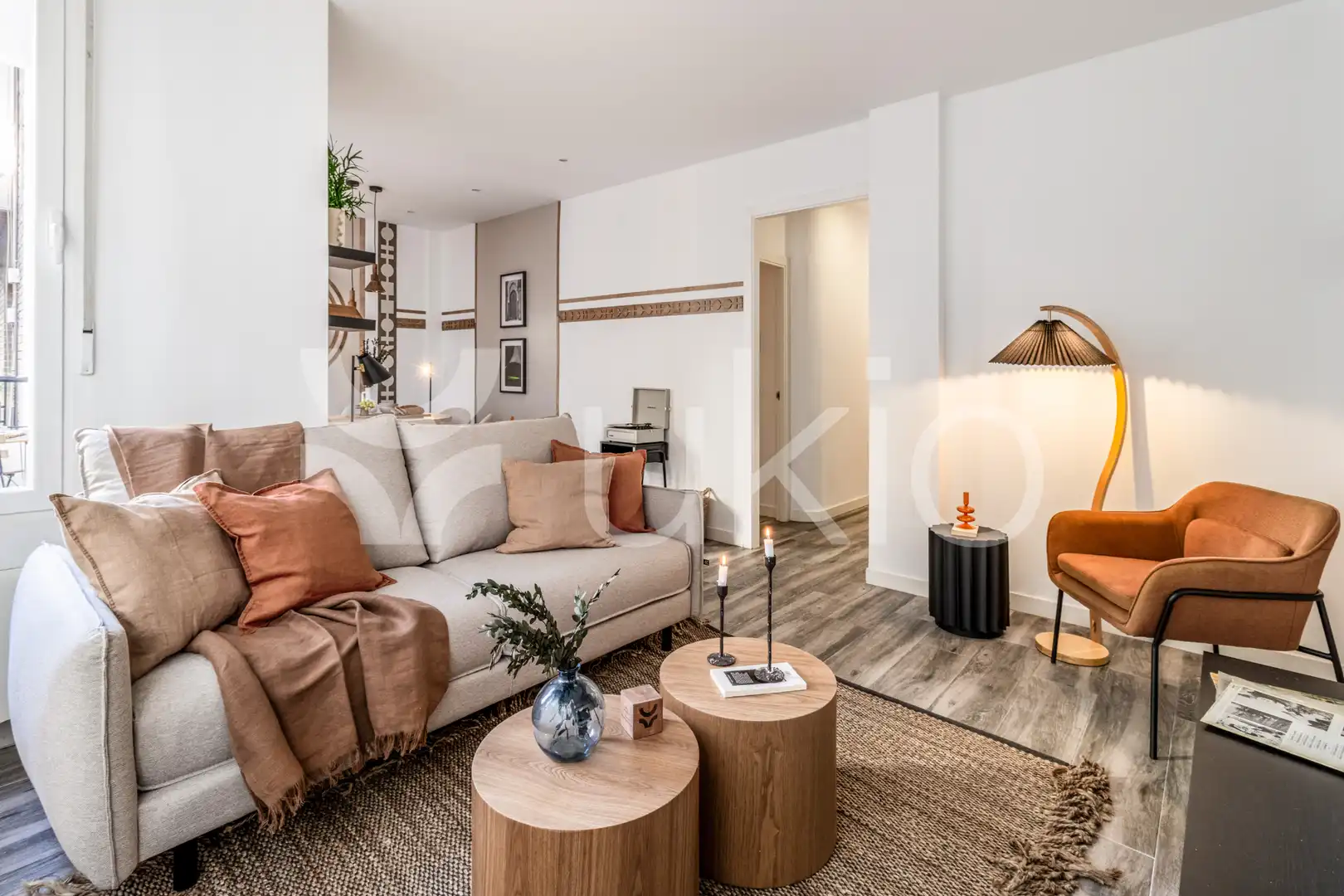 Sala de estar de Apartamento de alquiler en Madrid con Aire acondicionado, Calefacción y Terraza