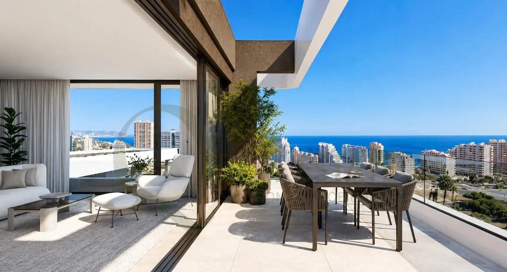Terraza de Piso en venta en Calpe / Calp con Calefacción, Jardín privado y Terraza