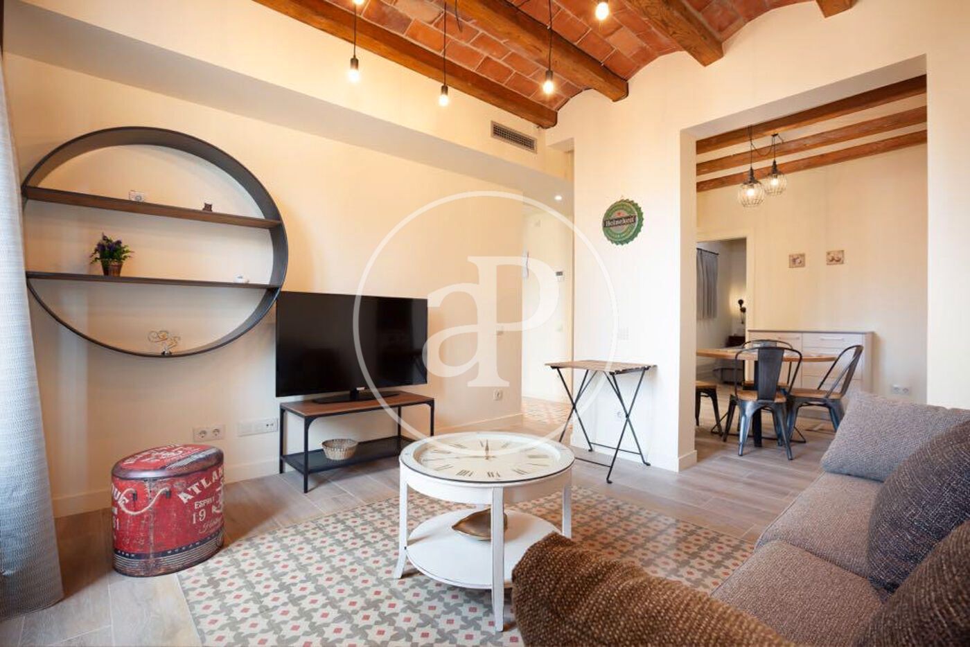 Sala d'estar de Pis de lloguer en  Barcelona Capital amb Aire condicionat, Calefacció i Moblat