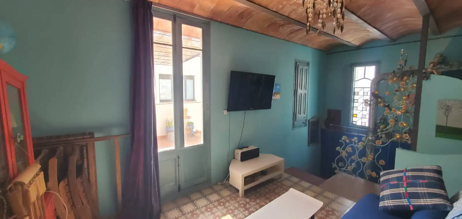 Wohnzimmer von Einfamilien-Reihenhaus zum Verkauf in L'Escala mit Heizung, Terrasse und Möbliert