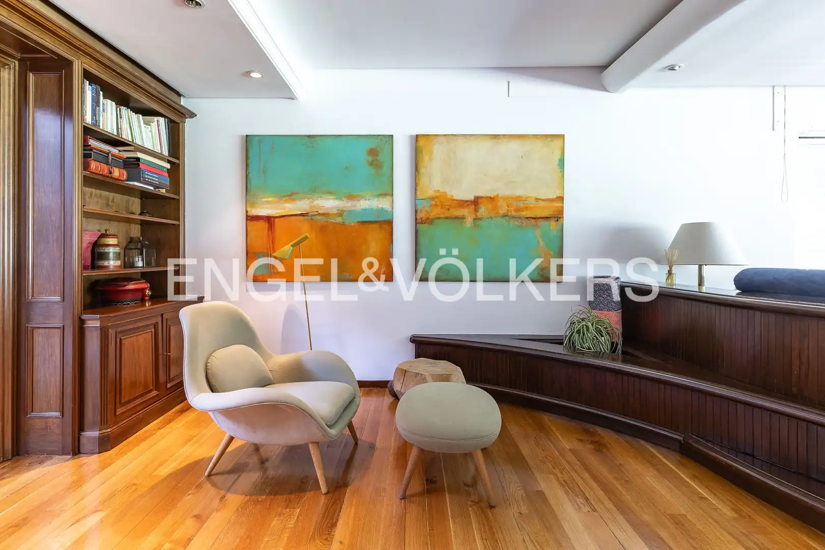 Sala d'estar de Casa o xalet de lloguer en Sant Cugat del Vallès amb Calefacció
