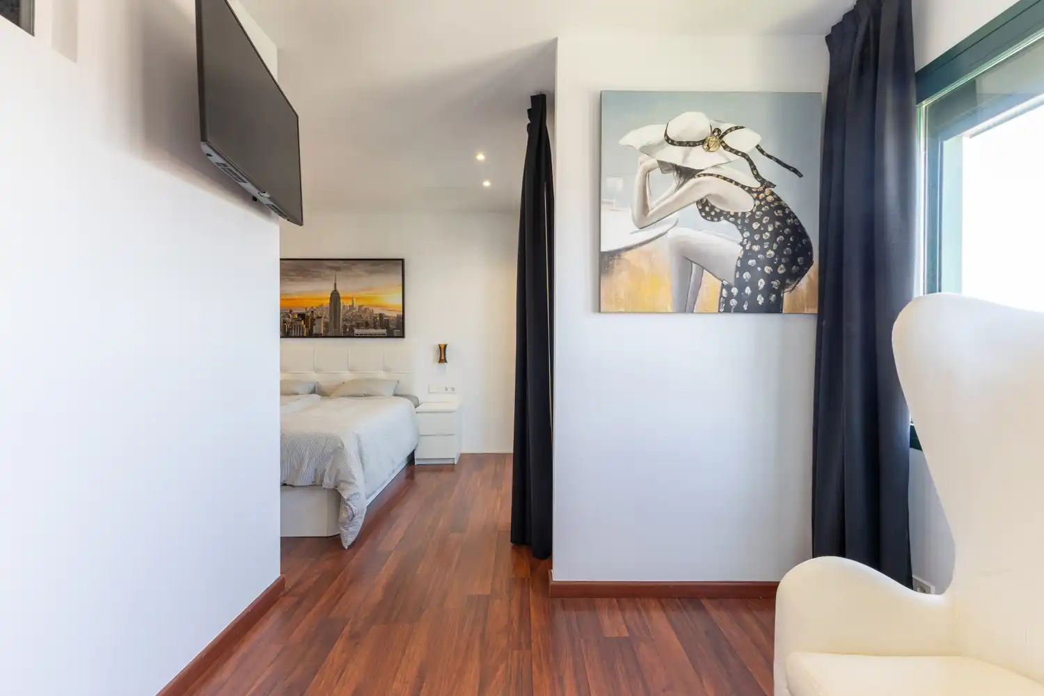 Bedroom of Attic for rent in Valencia  with Air Conditioner, Heating and Parquet flooring