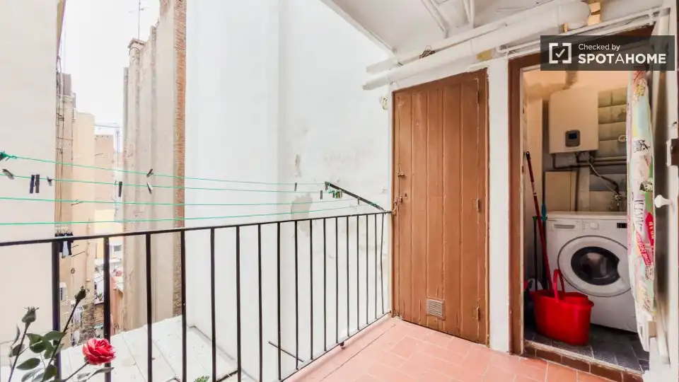 Terraza de Piso de alquiler en Barcelona con Aire acondicionado, Calefacción y Amueblado