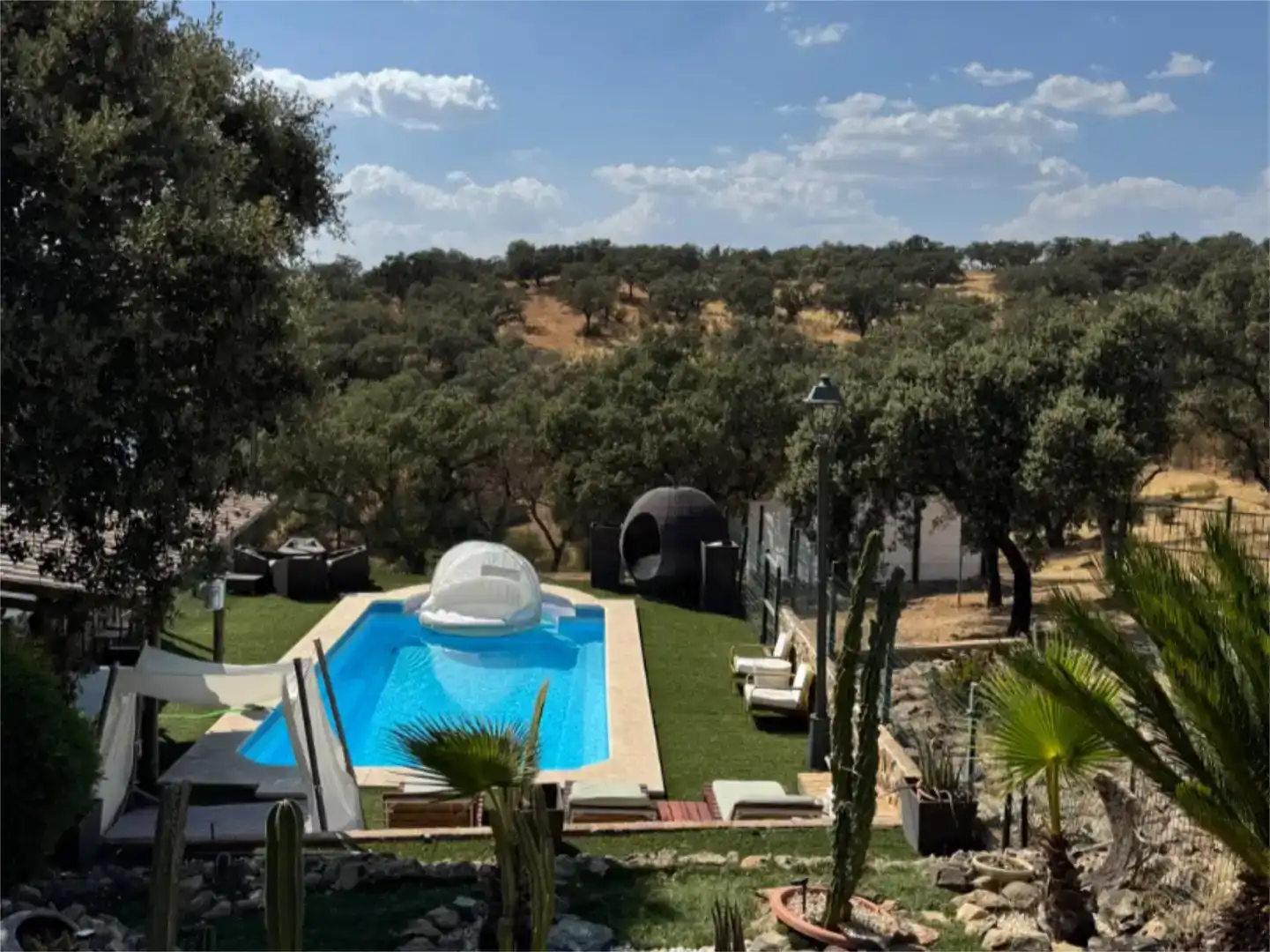 Piscina de Finca rústica en venta en El Madroño con Aire acondicionado, Jardín privado y Parquet