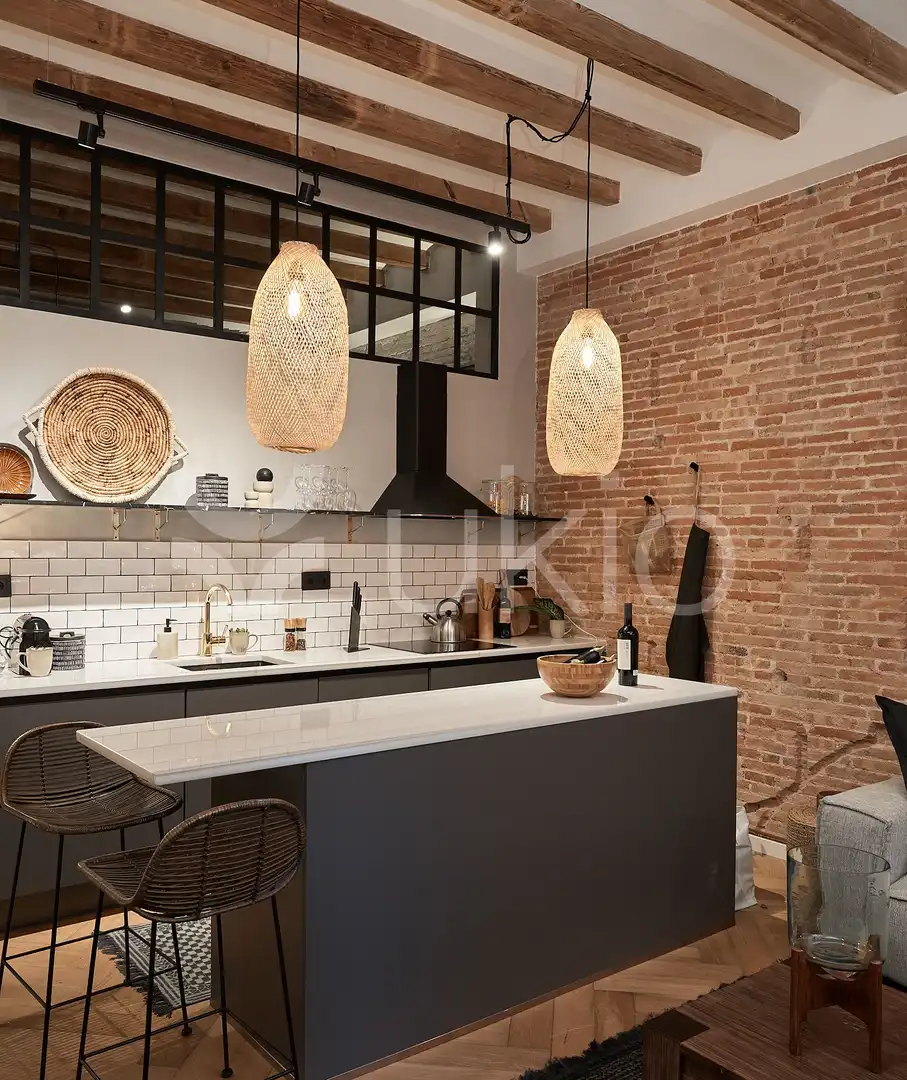 Cuina de Apartament de lloguer en Barcelona amb Aire condicionat, Calefacció i Terrassa