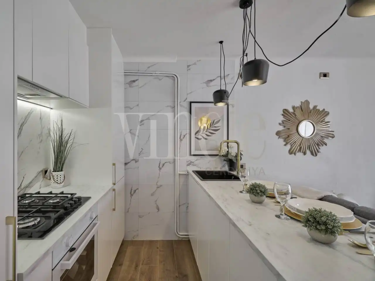 Kitchen of Flat for sale in Llívia  with Parquet flooring and Terrace