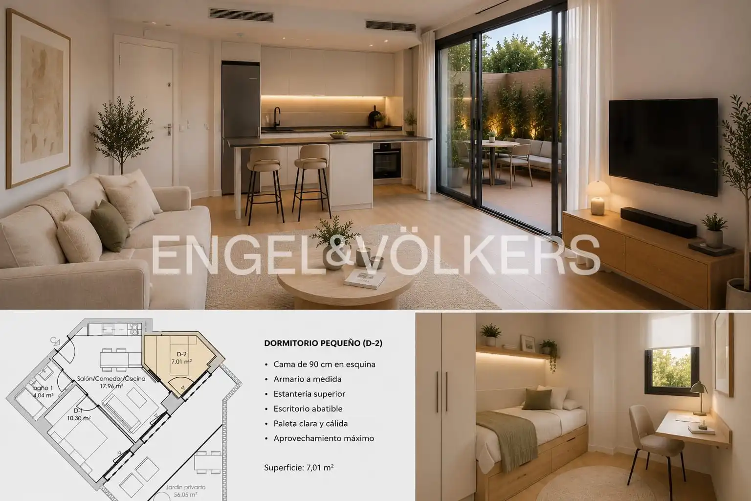 Bedroom of Flat for rent in Madrid  with Air Conditioner, Heating and Private garden