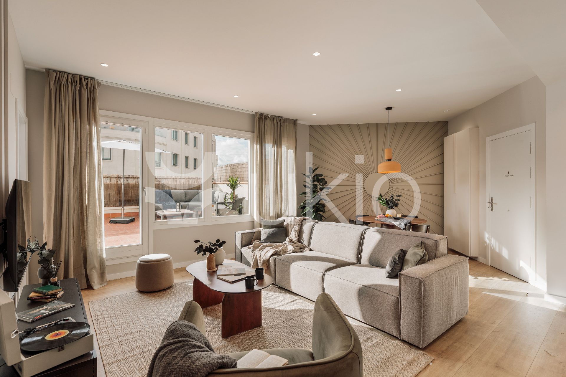 Sala d'estar de Apartament de lloguer en  Barcelona Capital amb Aire condicionat, Calefacció i Terrassa