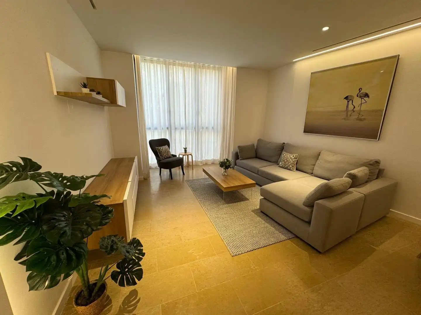 Sala d'estar de Pis de lloguer en  Palma de Mallorca amb Aire condicionat, Calefacció i Moblat