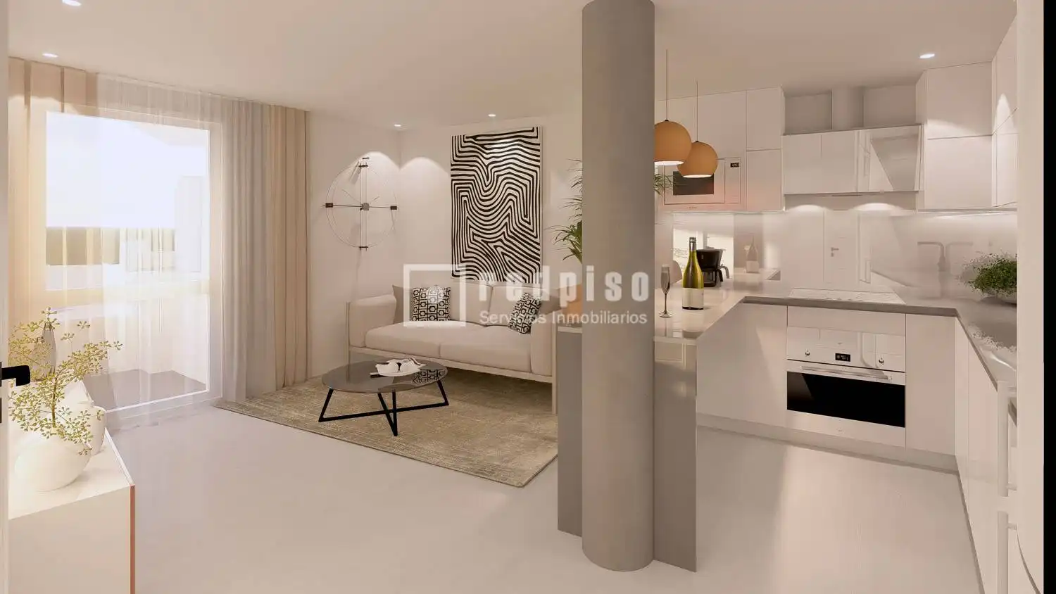 Wohnzimmer von Wohnungen zum Verkauf in Rincón de la Victoria mit Privatgarten, Terrasse und Schwimmbad