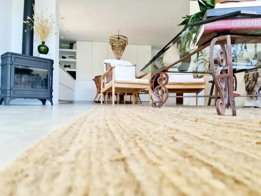 Sala de estar de Casa adosada de alquiler en Ojén con Aire acondicionado, Jardín privado y Terraza