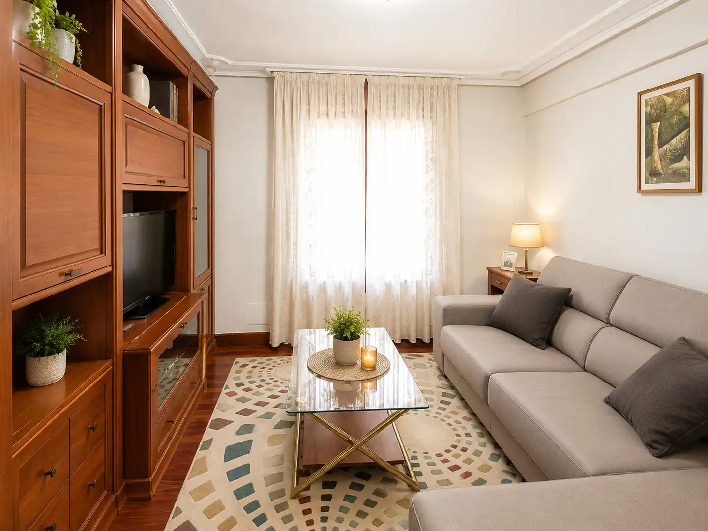 Living room of Flat for sale in Ugao- Miraballes  with Storage room, Furnished and Balcony