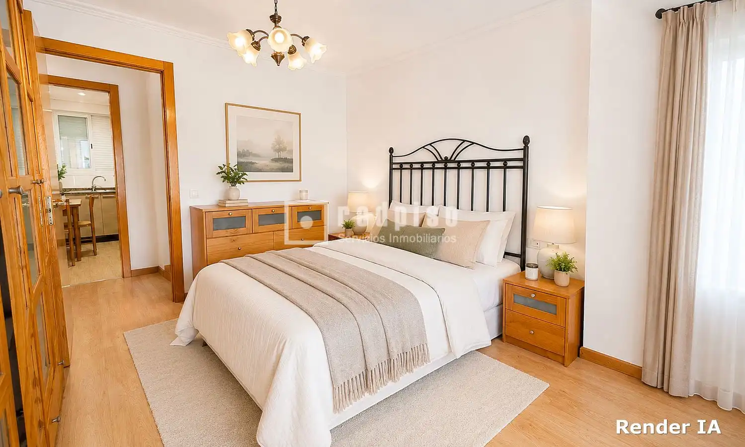 Schlafzimmer von Wohnung zum Verkauf in Valencia mit Klimaanlage