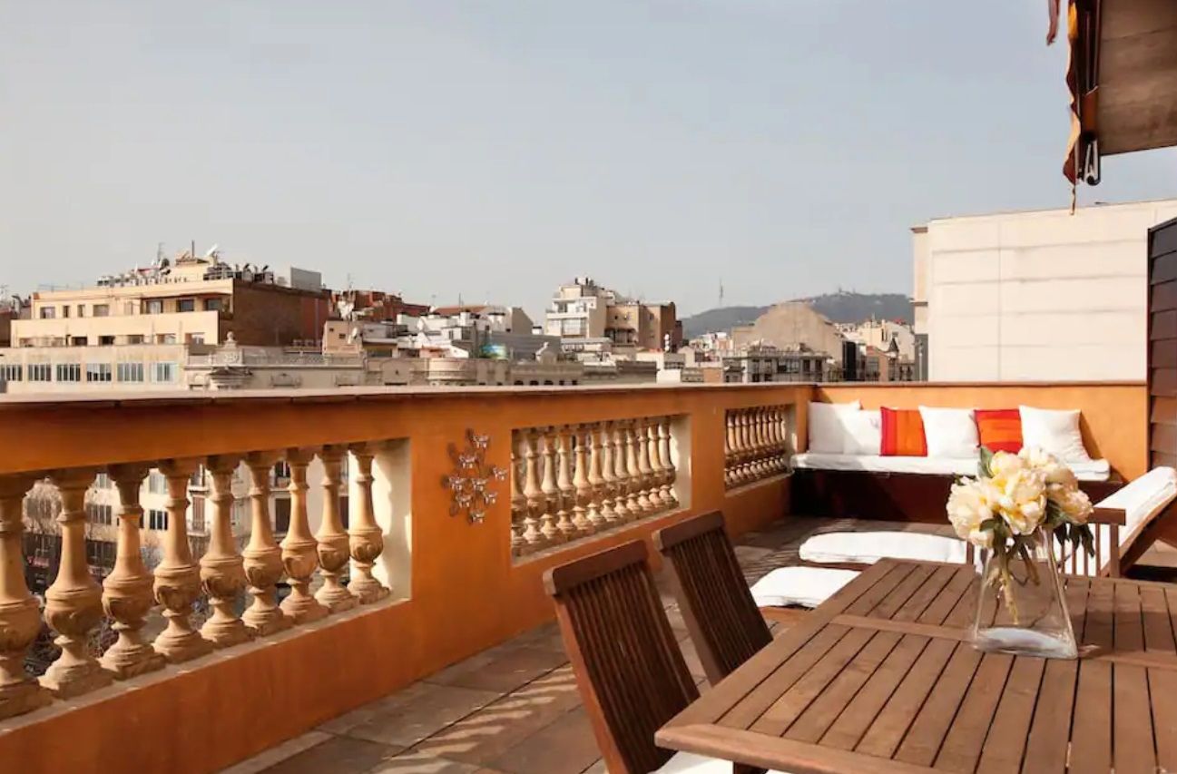 Terrassa de Apartament de lloguer en  Barcelona Capital amb Aire condicionat, Calefacció i Parquet