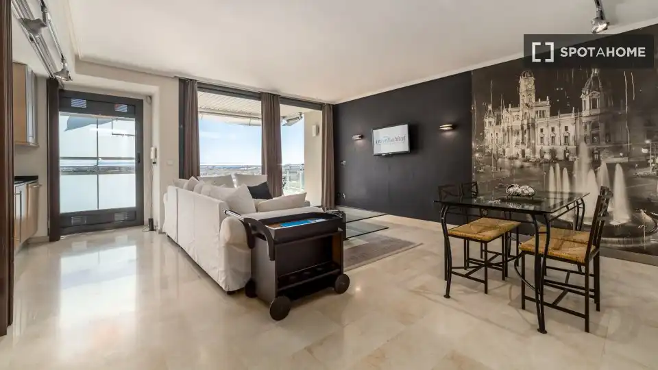 Wohnzimmer von Wohnung zur Miete in Valencia mit Klimaanlage, Heizung und Möbliert