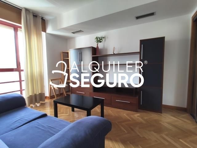 Sala d'estar de Pis de lloguer en  Madrid Capital amb Aire condicionat, Calefacció i Moblat