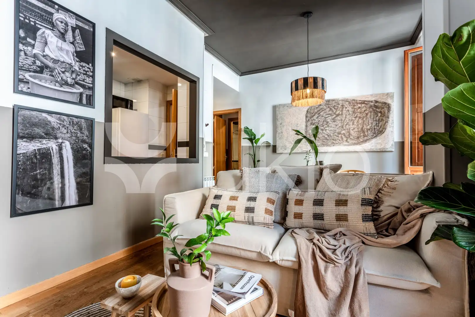 Sala de estar de Apartamento de alquiler en Madrid con Aire acondicionado, Calefacción y Amueblado