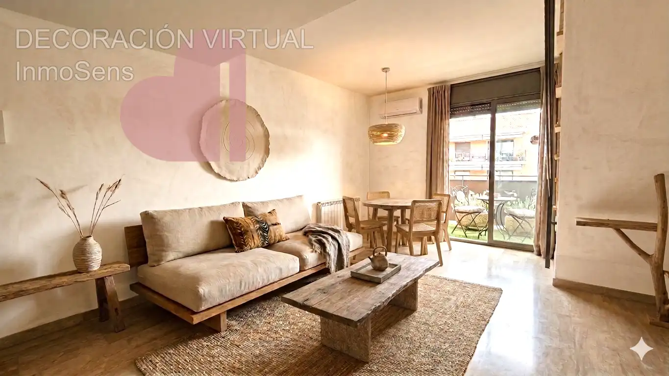 Wohnzimmer von Dachboden zum Verkauf in Rubí mit Klimaanlage, Heizung und Terrasse