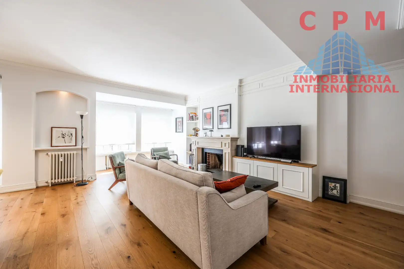 Wohnzimmer von Wohnung zur Miete in  Madrid Capital mit Klimaanlage, Heizung und Parkett