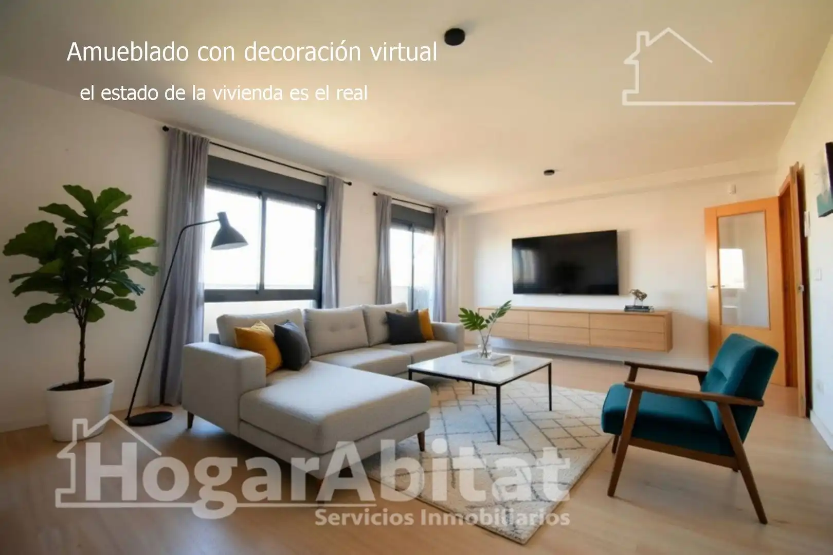 Living room of Attic for sale in Pedreguer  with Air Conditioner, Parquet flooring and Terrace