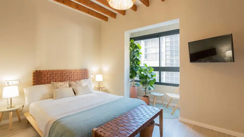 Habitación de Apartamento de alquiler en  Palma de Mallorca con Aire acondicionado, Terraza y Amueblado