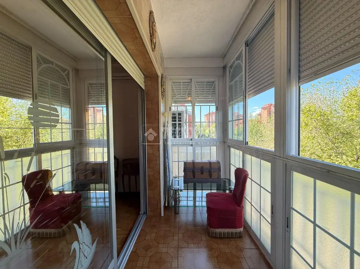 Balcony of Flat for rent in  Madrid Capital  with Air Conditioner, Heating and Parquet flooring