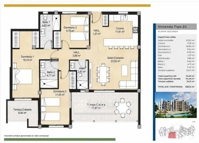 Piso con piscina en venta en Bonalba - Cotoveta, imagen 15