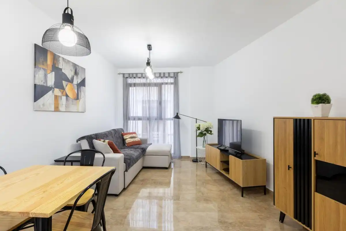 Sala de estar de Ático de alquiler en Valencia con Aire acondicionado, Calefacción y Amueblado