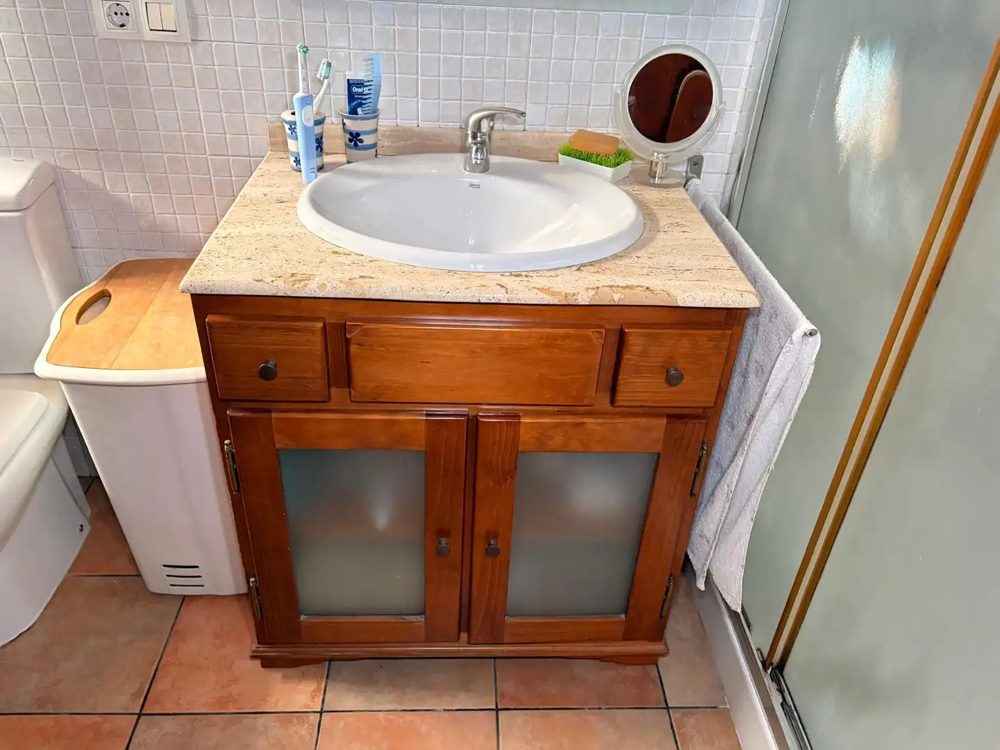 Baño de Casa o chalet en venta en Santiago de Compostela  con Calefacción, Jardín privado y Terraza