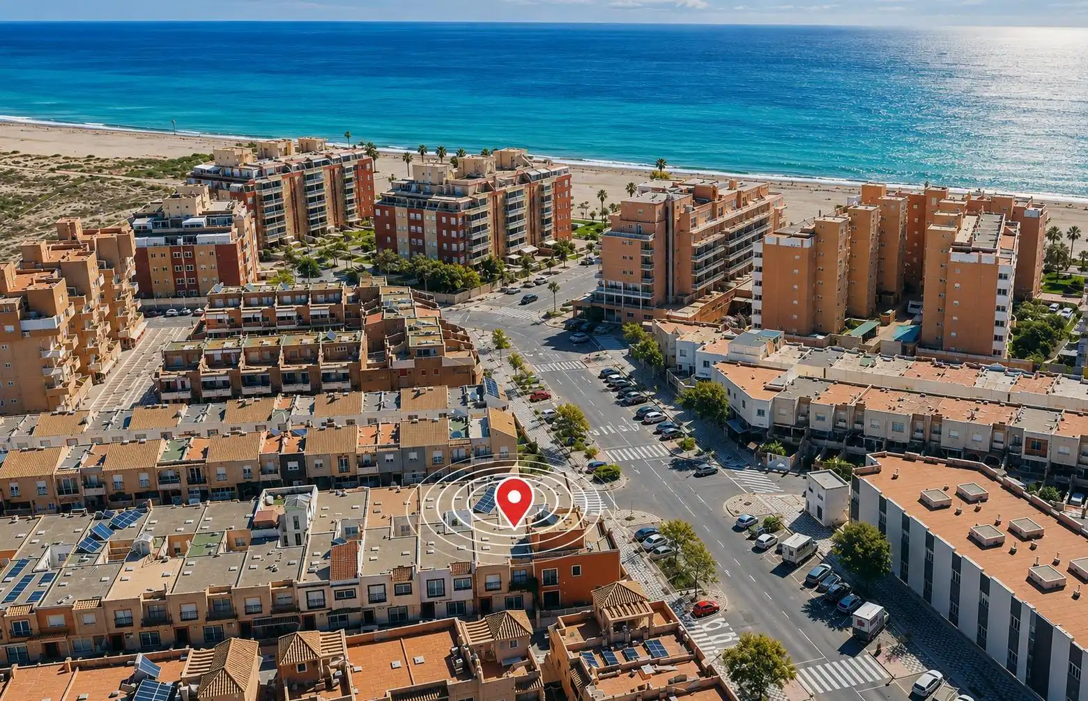 Vista exterior de Casa o xalet en venda en Roquetas de Mar amb Aire condicionat, Jardí privat i Terrassa