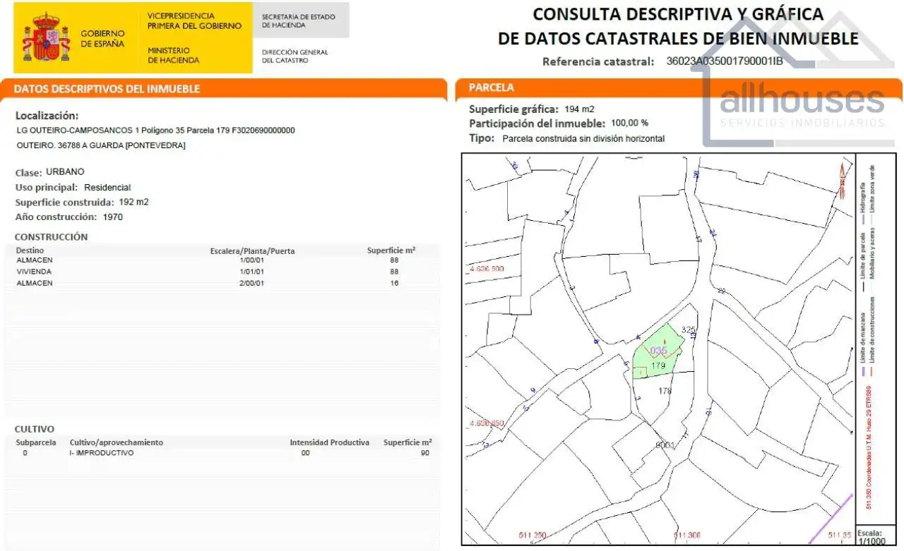 Finca rústica en venda en A Guarda   amb Jardí privat i Traster