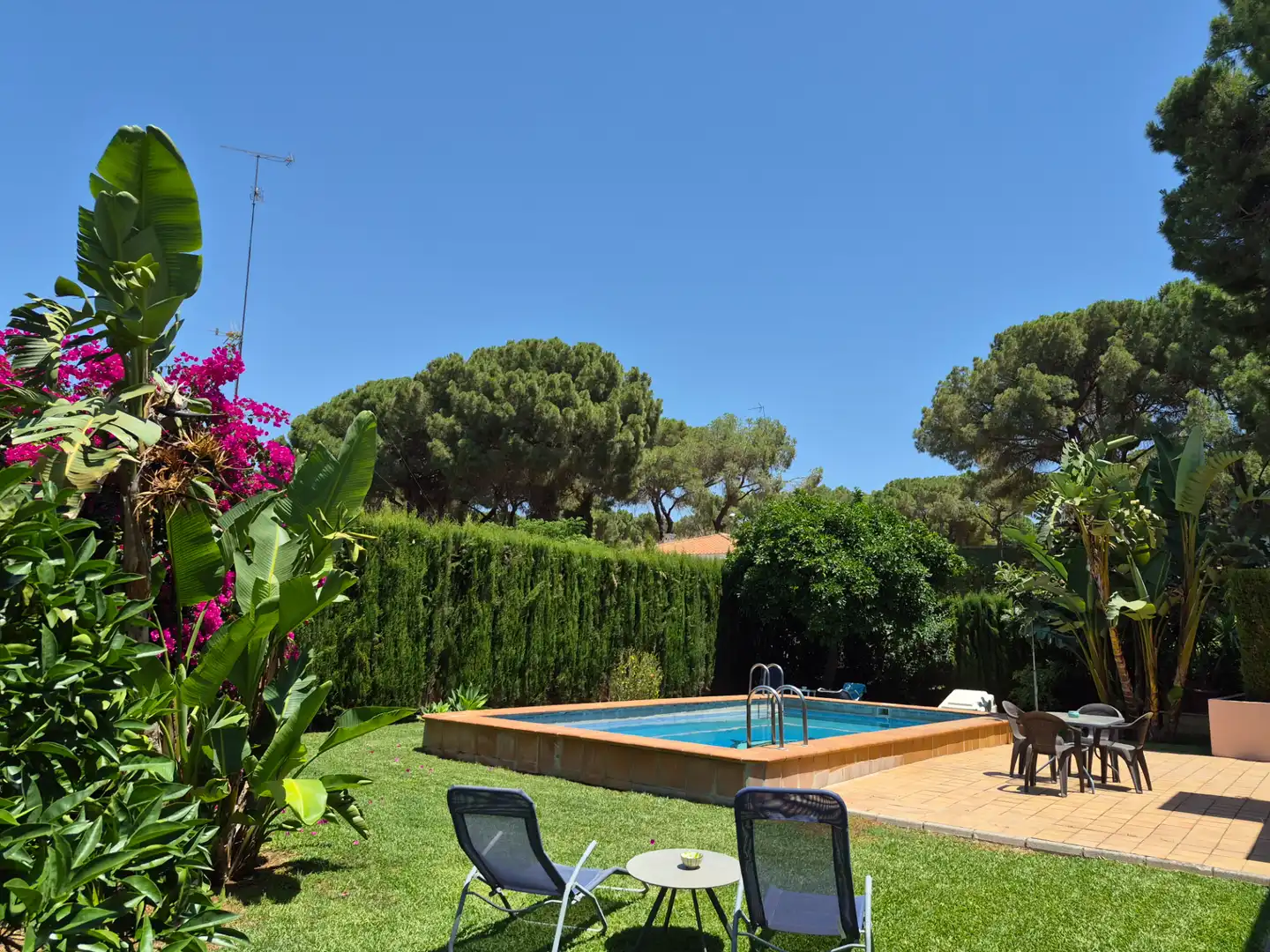 Garten von Haus oder Chalet zur Miete in Alcalá de Guadaira mit Klimaanlage, Heizung und Schwimmbad