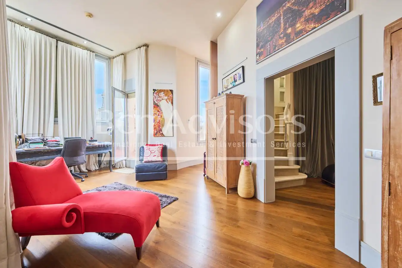 Living room of Attic for sale in Barcelona  with Air Conditioner, Heating and Parquet flooring