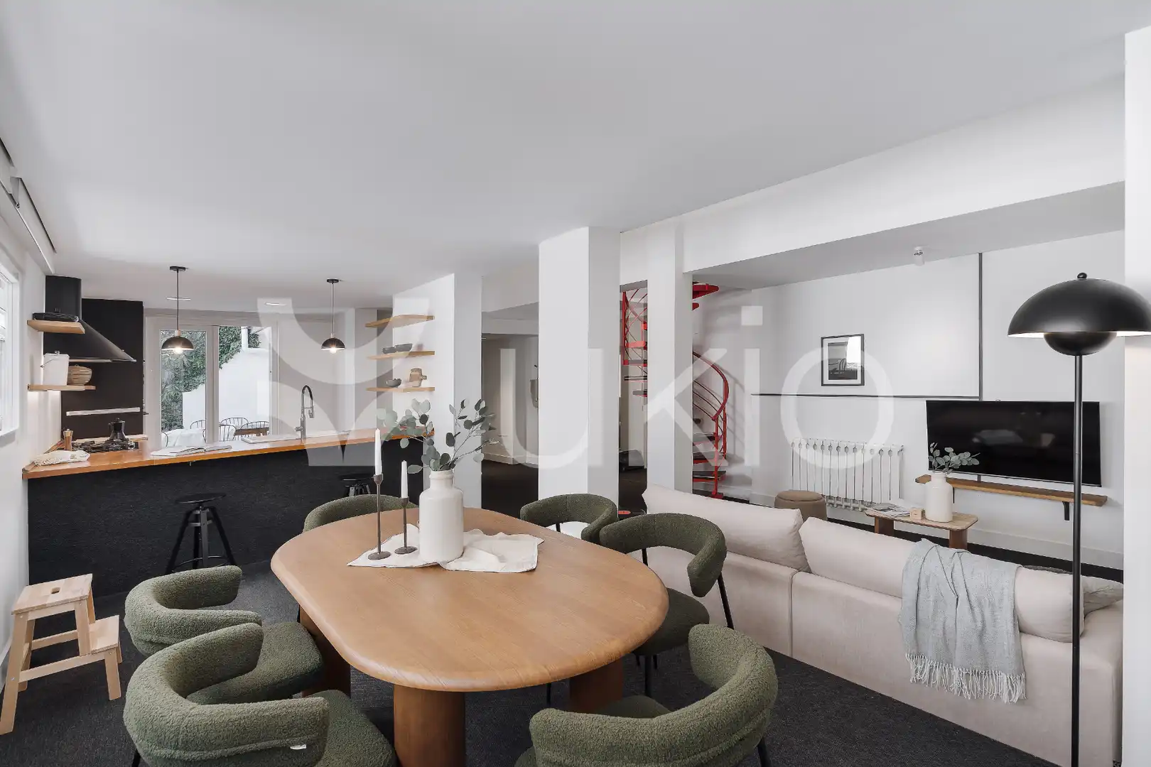 Sala de estar de Apartamento de alquiler en Madrid con Aire acondicionado, Calefacción y Terraza