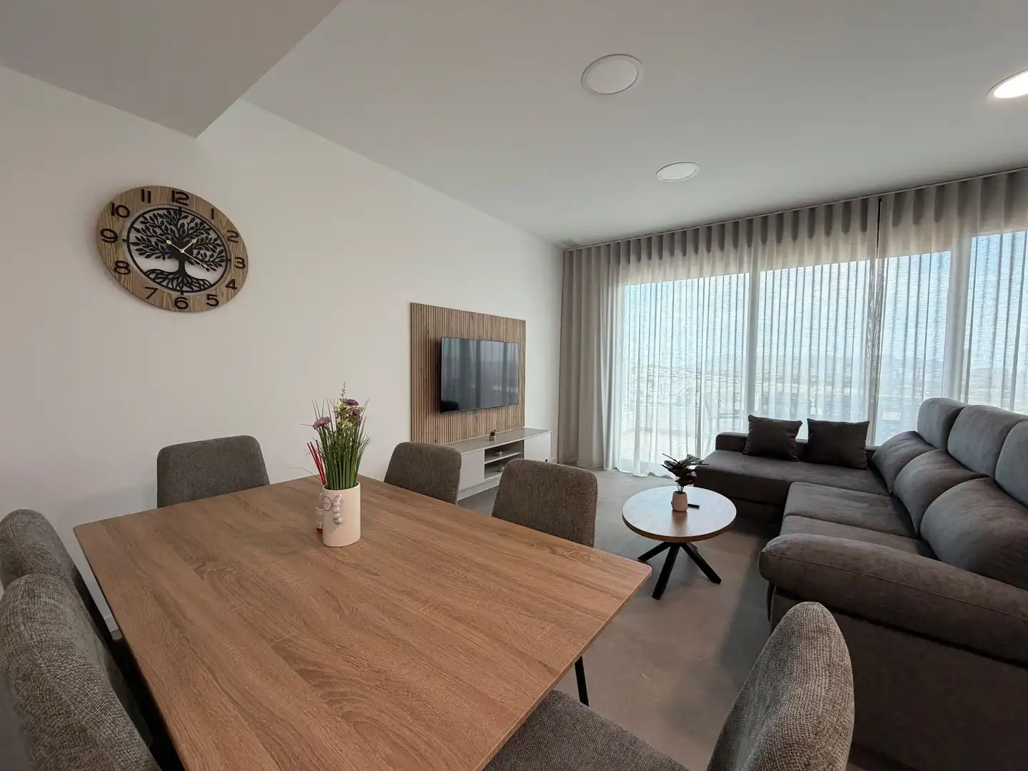 Wohnzimmer von Dachboden zur Miete in Finestrat mit Klimaanlage, Heizung und Privatgarten