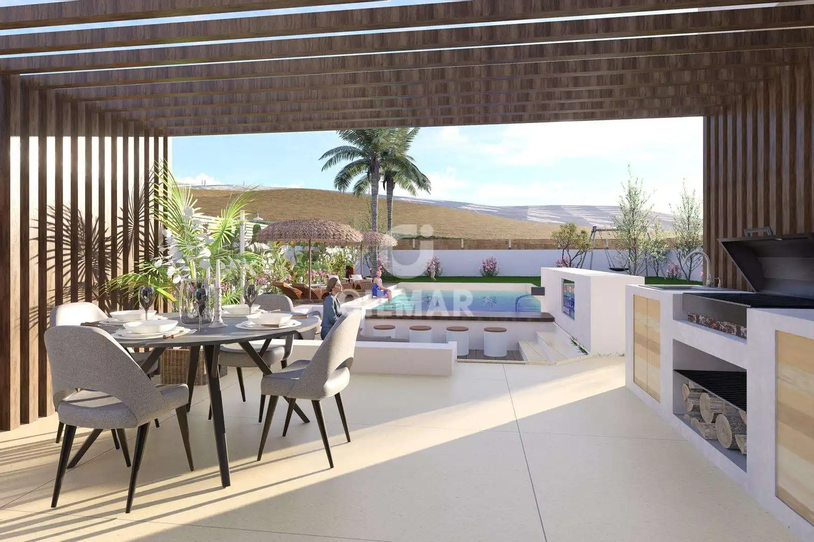 Terrassa de Casa o xalet en venda en Casares amb Calefacció, Jardí privat i Piscina